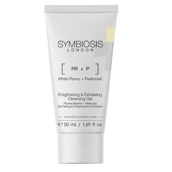 Picture of *SYMBIOSIS - WHITE PEONY + PEELMOIST ENLIGHTENING & EXFOLIATING CLEANSING GEL, 50 ml