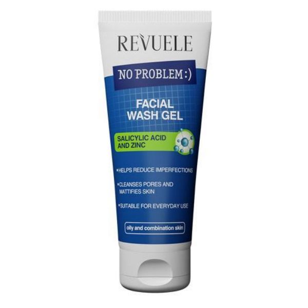 Picture of REVUELE NO PROBLEM FACIAL WASH GEL SALICYLIC ACID AND ZINC, 200 ml