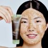 FRAIJOUR HEARTLEAF PORE MELTING GEL MASK on model face texture