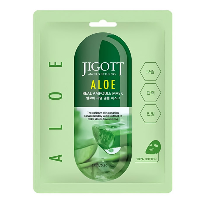 JIGOTT ALOE REAL AMPOULE MASK, 27 ml