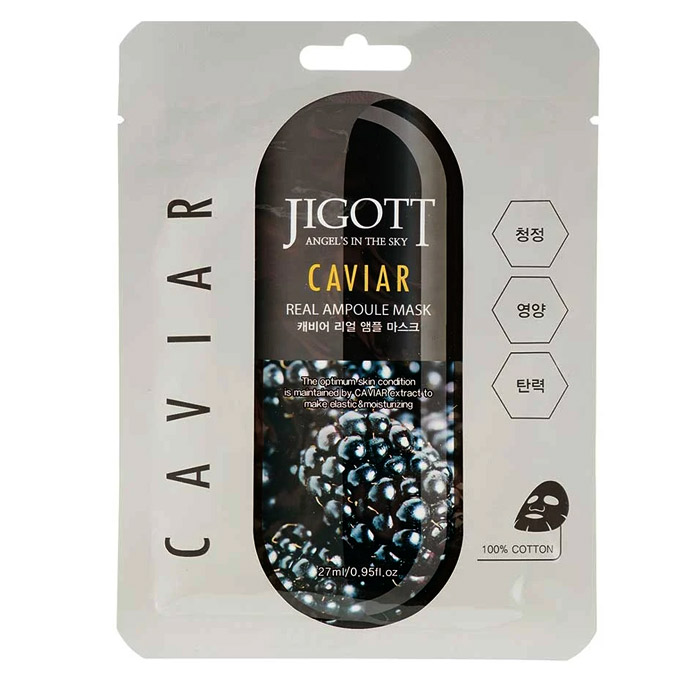 JIGOTT CAVIAR REAL AMPOULE MASK, 27 ml