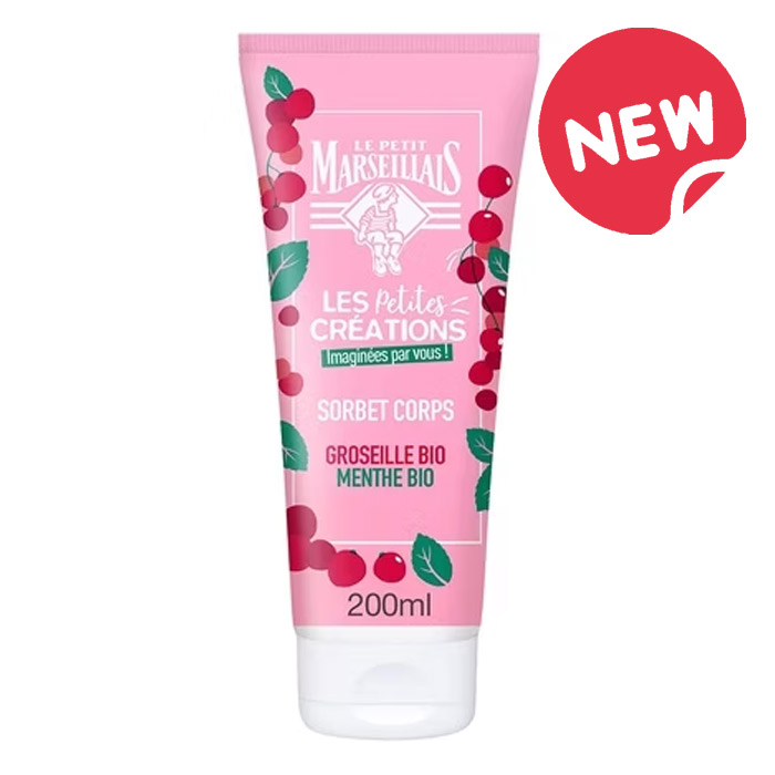 LE PETIT MARSEILLAIS HYDRATING BODY SORBET GEL WITH ORGANIC RED CURRANT AND ORGANIC MINT, 200 ml