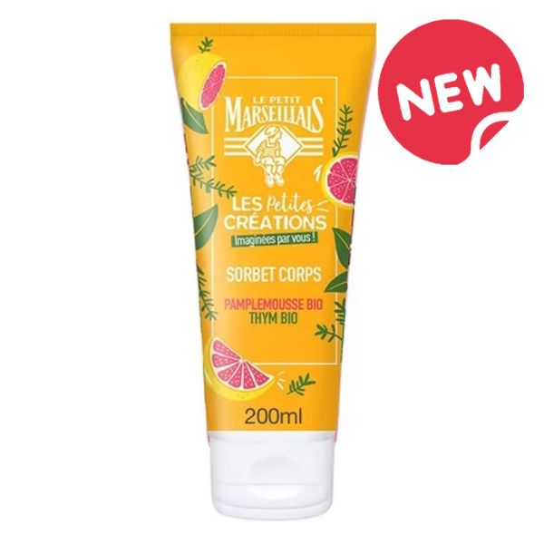 LE PETIT MARSEILLAIS HYDRATING BODY SORBET GEL WITH ORGANIC GRAPEFRUIT AND THYME, 200 ml