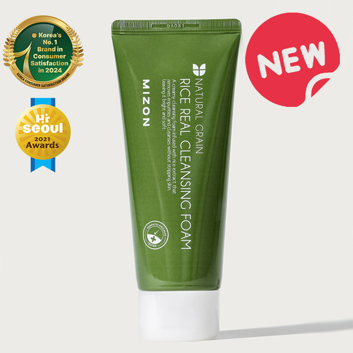 MIZON NATURAL GRAIN RICE REAL CLEANSING FOAM, 150 ml