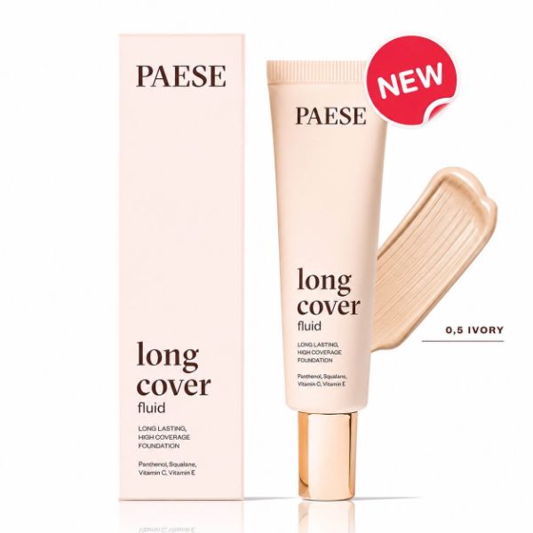 PAESE LONG COVER FLUID TUBE FOUNDATION 0,5 IVORY, 30 ml