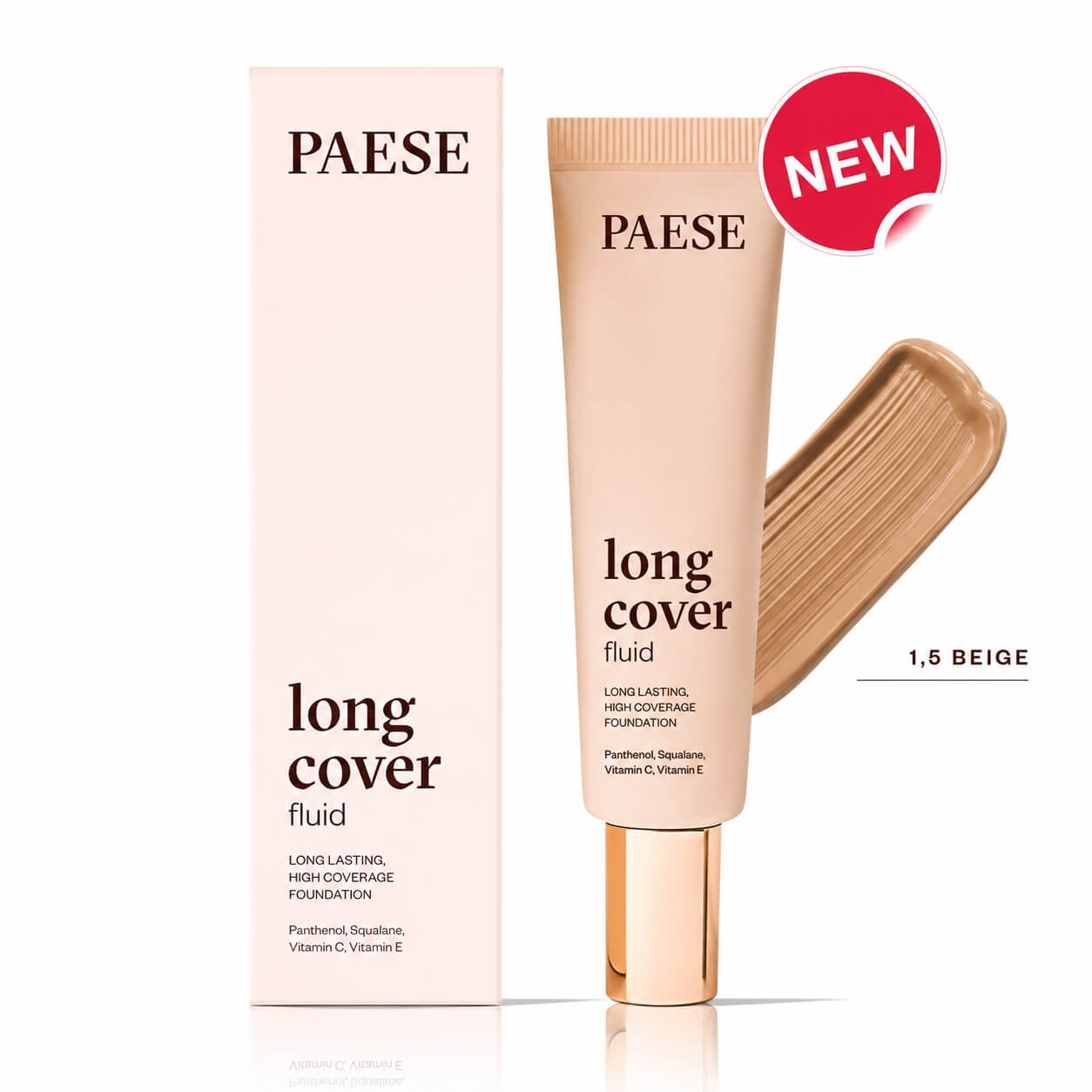 PAESE LONG COVER FLUID TUBE FOUNDATION 1,5 BEIGE, 30 ml