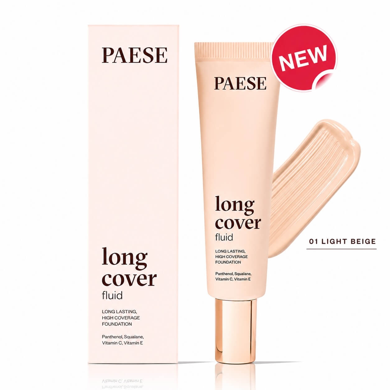 PAESE LONG COVER FLUID TUBE FOUNDATION 01 LIGHT BEIGE
