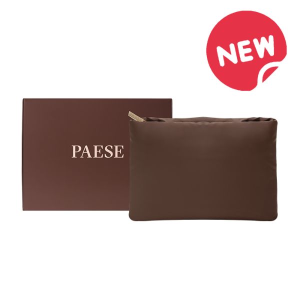 PAESE COSMETICS BAG PUFF BROWN